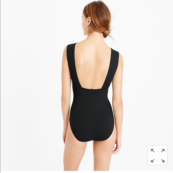 J. Crew Red Plunge V-Neck Straps Swimsuit 16 - Picture 2 of 7